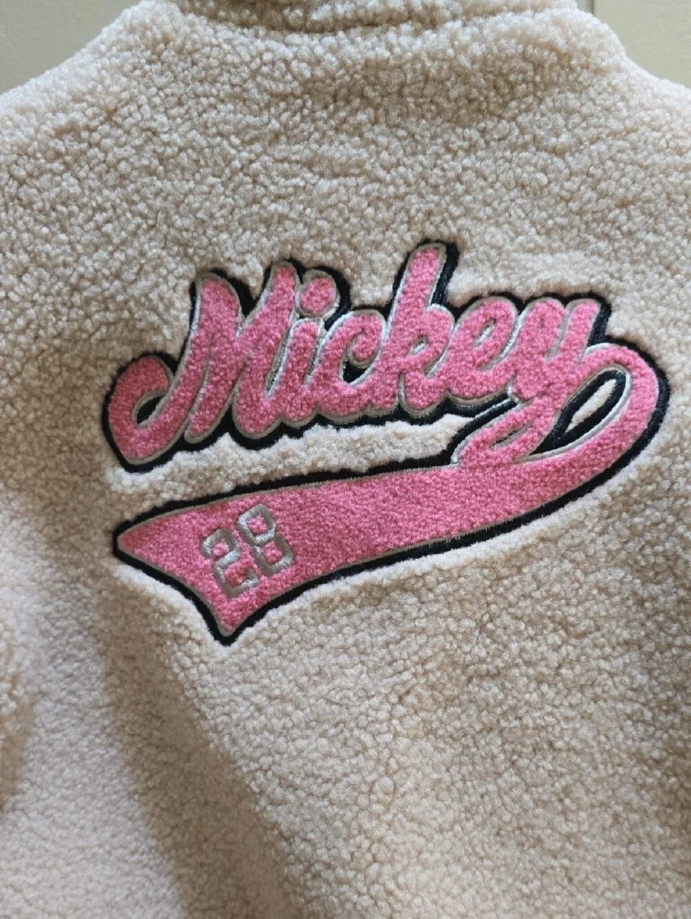 Disney Sherpa Jacket with Pink Patch & Cream Body